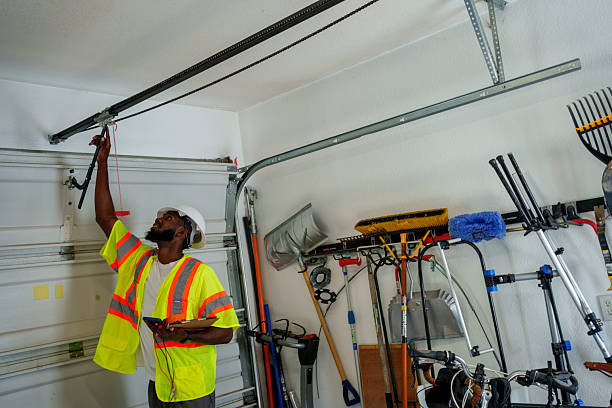 Professional Garage Door Panel Replacement technician working in Airport, CA